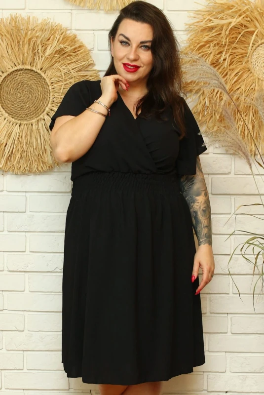 Sukienka plus size z zakładanym dekoltem MOONI (L.r 42-44)  