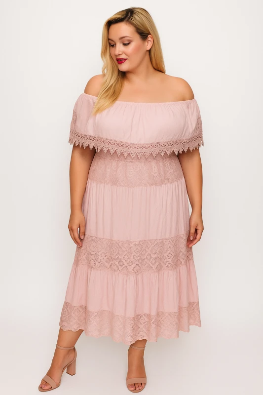   Koronkowa sukienka plus size hiszpanka MAXI (L.r 46-54) 