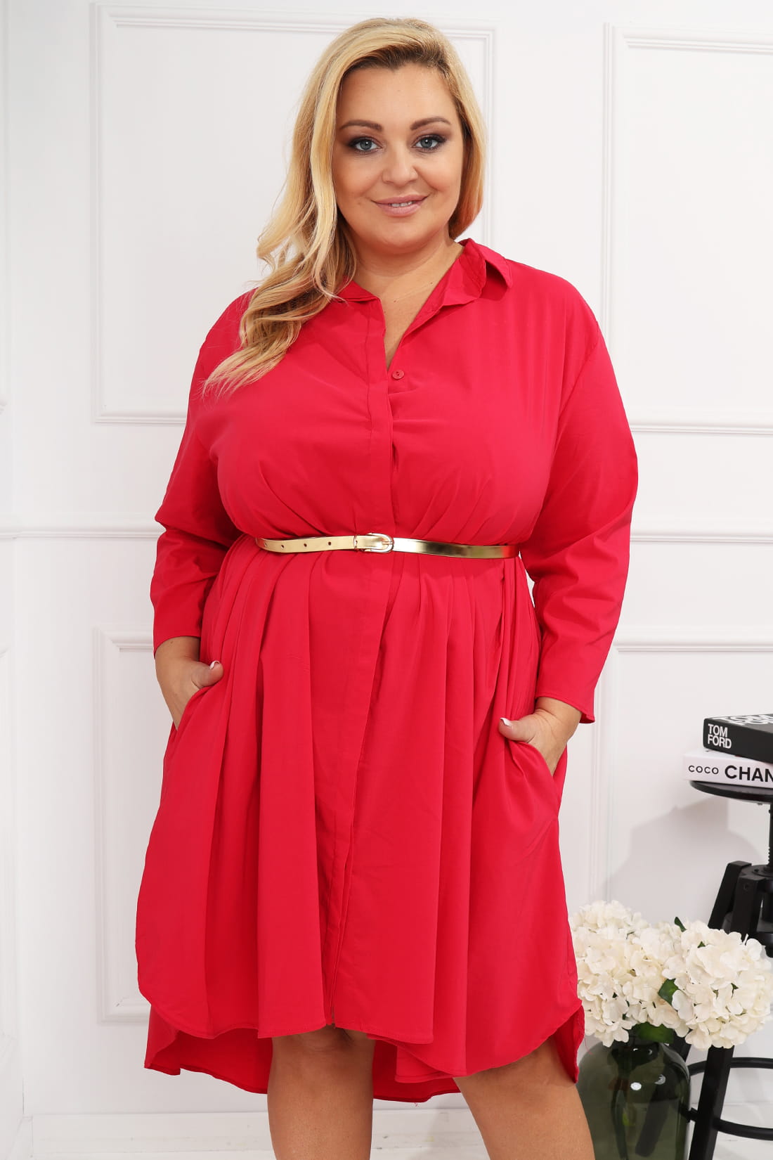 Sukienka koszulowa  plus size oversise ( r. 46-54 ) 