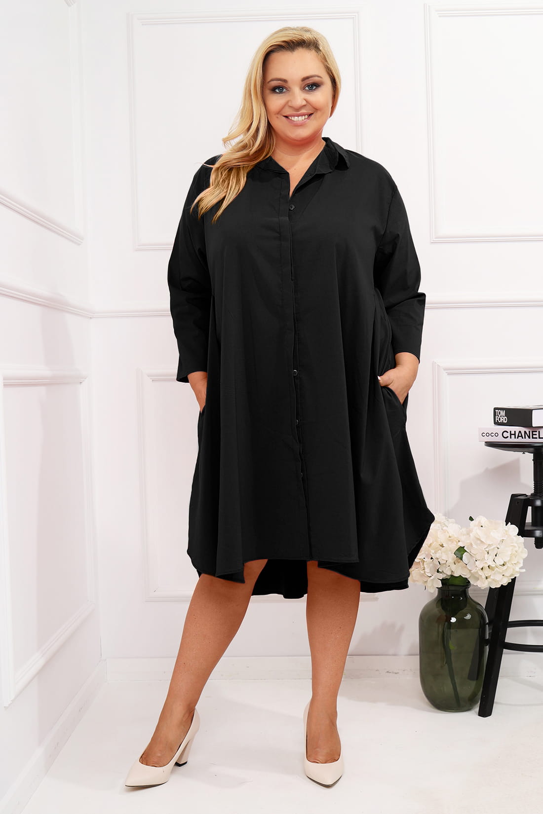Sukienka koszulowa  plus size oversise ( r. 46-54 )  