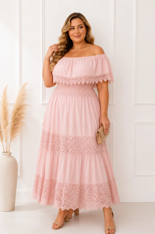   Koronkowa sukienka plus size hiszpanka MAXI (L.r 46-54) 