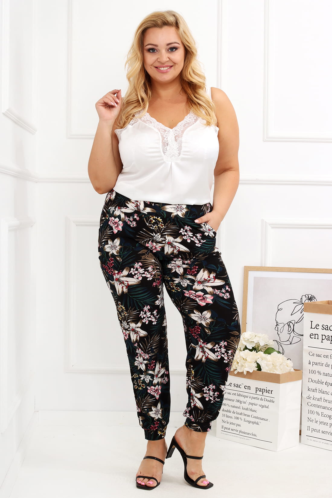 Legginsy/spodnie plus size w print ( r. 44-56)  