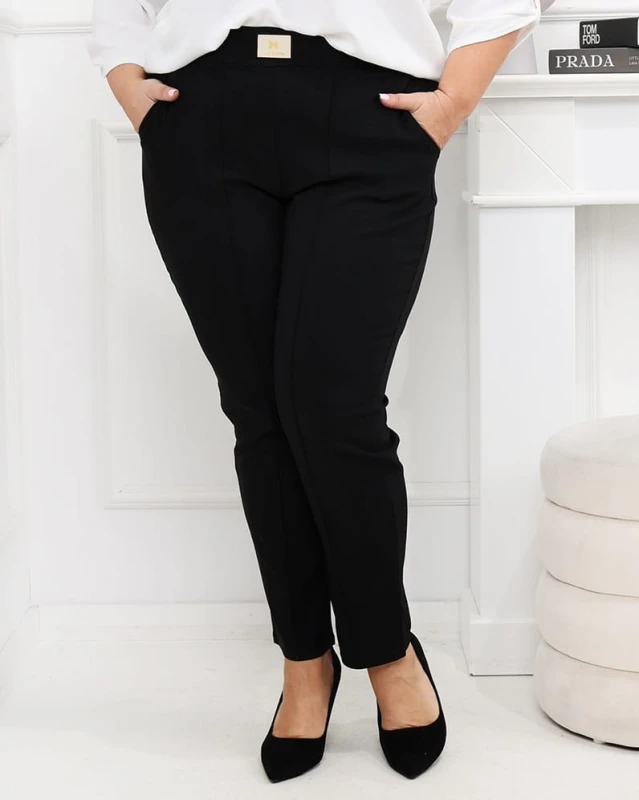Spodnie plus size elastyczne GLAM  (r.44-56) 