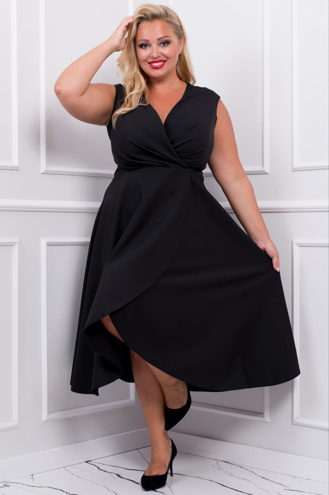 Sukienka asymetryczna plus size GRETA   