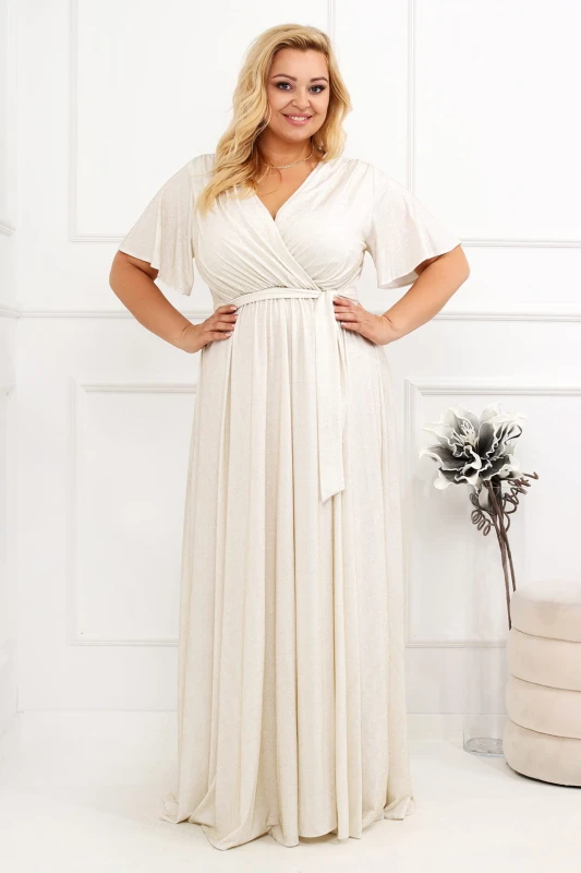 Brokatowa suknia ślubna plus size Bele ( r.46-54) 