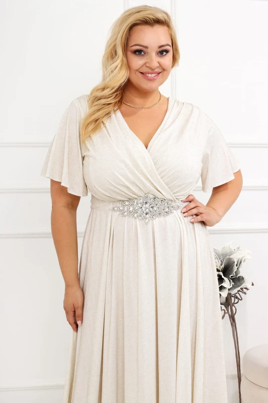 Brokatowa suknia ślubna plus size Bele ( r.46-54) 