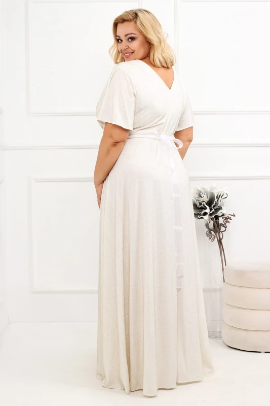 Brokatowa suknia ślubna plus size Bele ( r.46-54) 