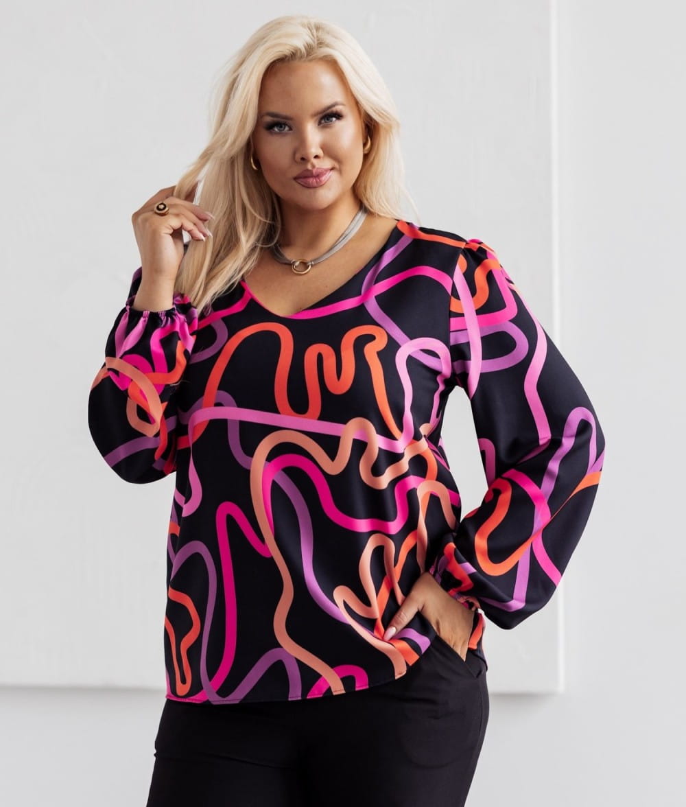 Bluzka plus size z dekoltem V ( r. 44-48) 