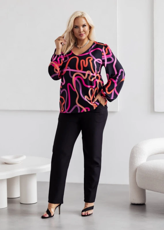 Bluzka plus size z dekoltem V ( r. 44-48) 