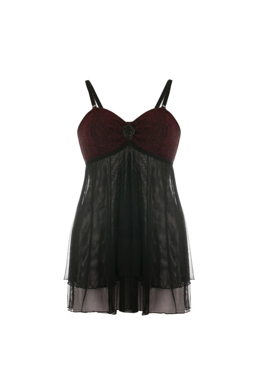 Koszulka plus size z czarnego transparentnego tiulu  mod. SB/1020 (r.44-56) 