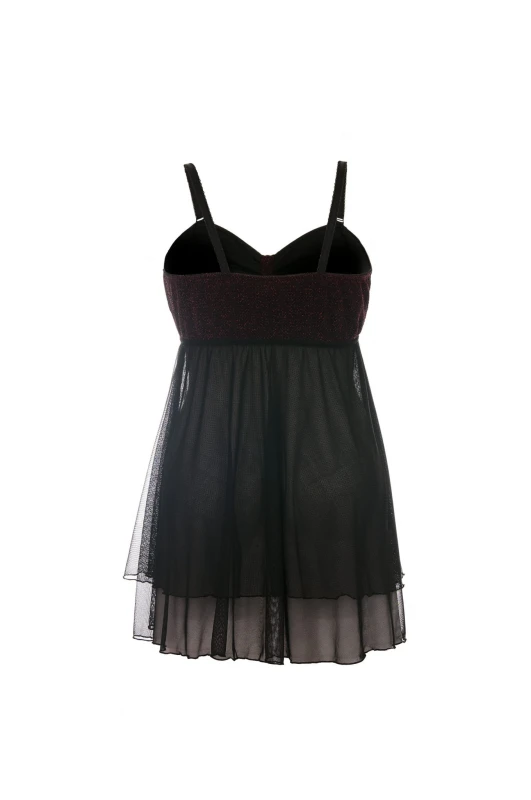Koszulka plus size z czarnego transparentnego tiulu  mod. SB/1020 (r.44-56) 