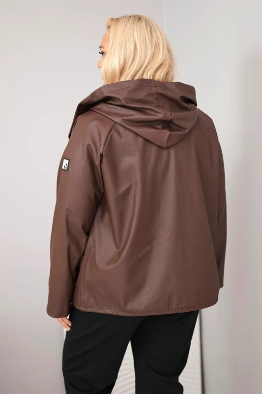 Kurtka Plus Size z Kapturem i Regulowanym Dołem (r.44/48)