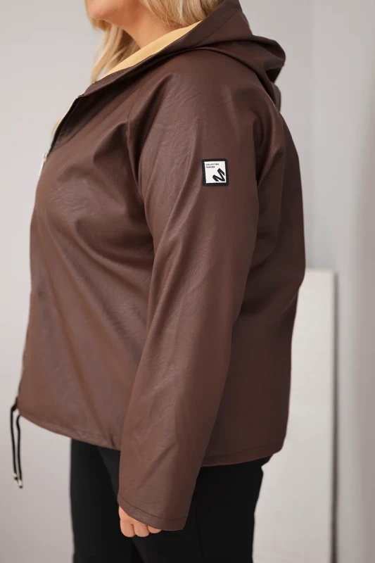 Kurtka Plus Size z Kapturem i Regulowanym Dołem (r.44/48)