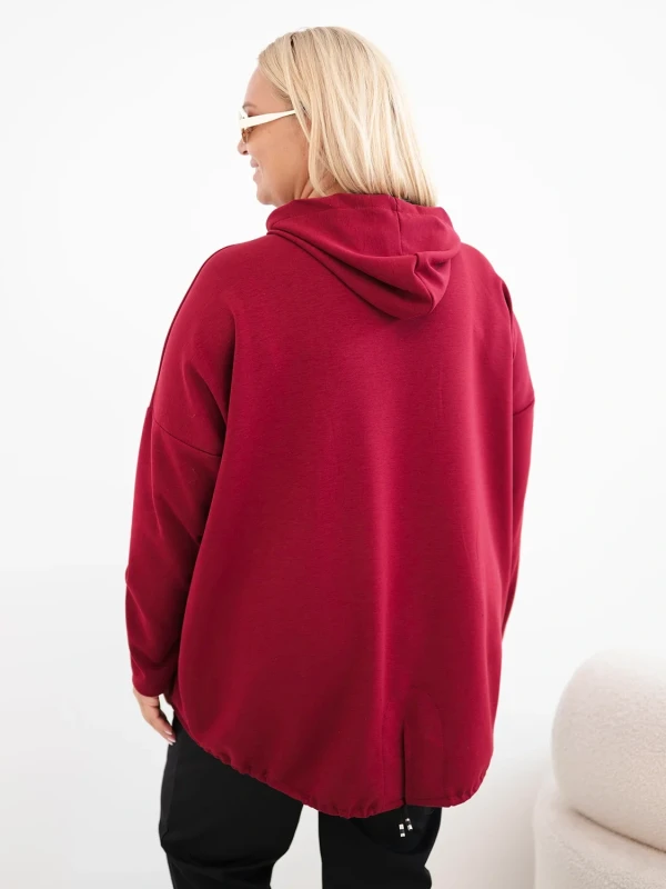 Bluza damska Plus Size oversize z kapturem i kieszenią kangurką (r.50-56)      