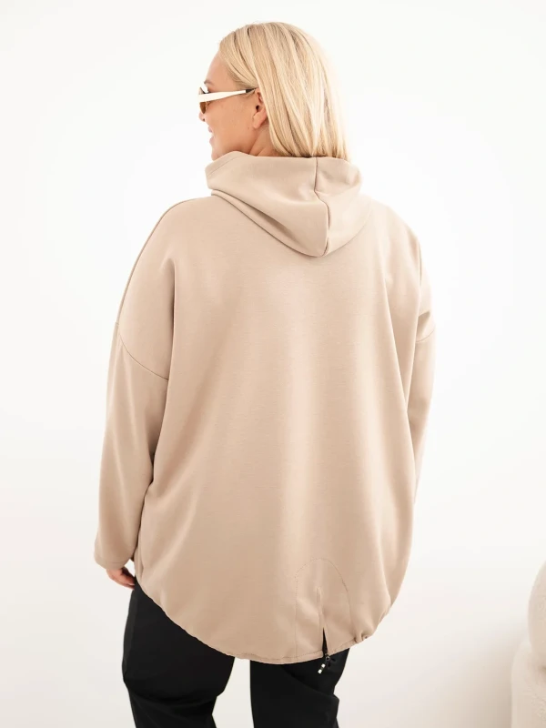 Bluza damska Plus Size oversize z kapturem i kieszenią kangurką (r.50-56)      