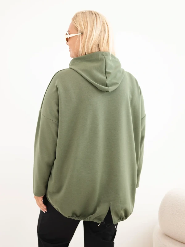 Bluza damska Plus Size oversize z kapturem i kieszenią kangurką (r.50-56)      