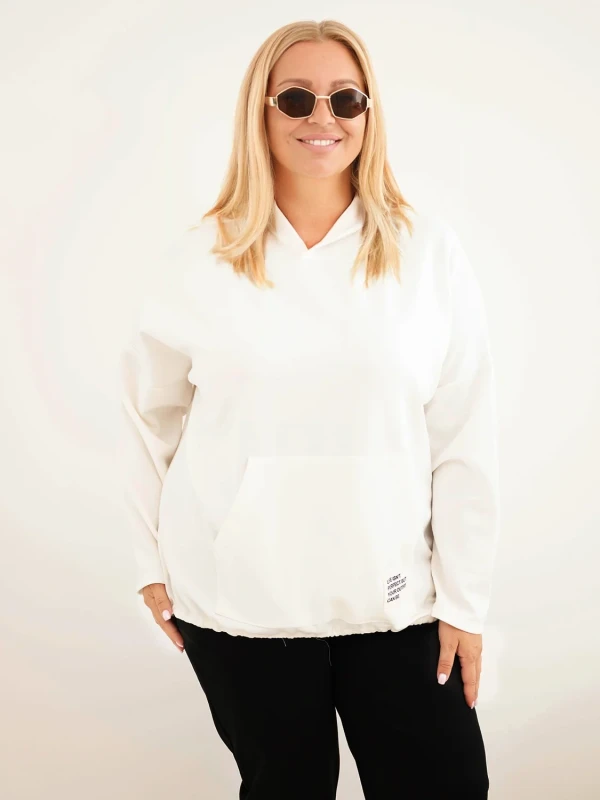 Bluza damska Plus Size oversize z kapturem i kieszenią kangurką (r.50-56)        