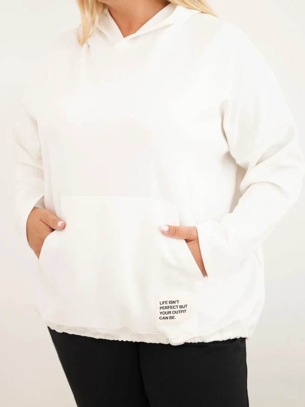 Bluza damska Plus Size oversize z kapturem i kieszenią kangurką (r.50-56)        