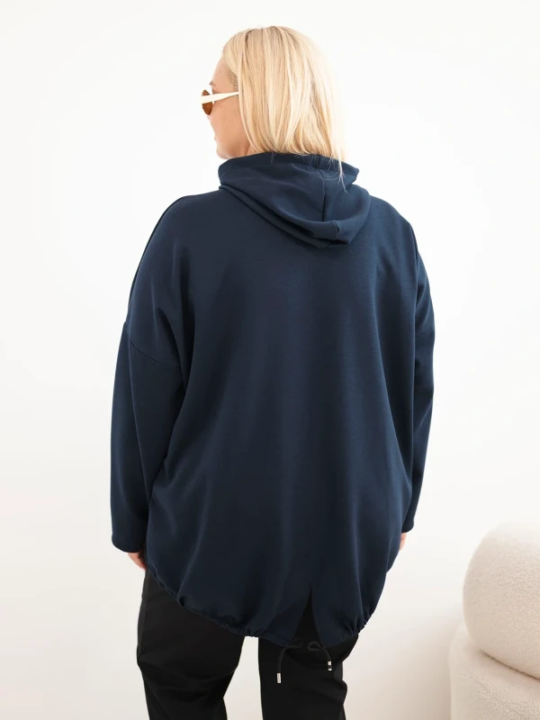Bluza damska Plus Size oversize z kapturem i kieszenią kangurką (r.50-56)         