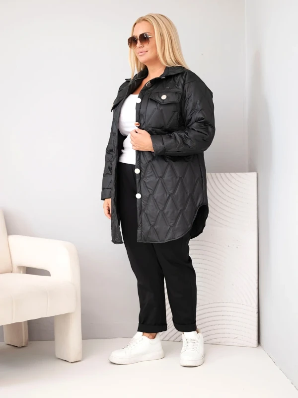 Kurtka damska Plus Size pikowana z kołnierzem i kieszeniami (r.44/46)