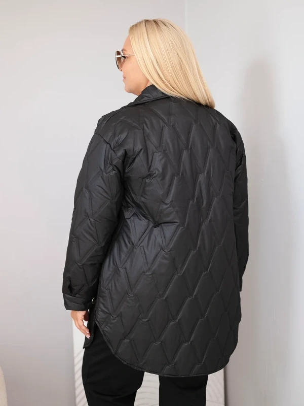 Kurtka damska Plus Size pikowana z kołnierzem i kieszeniami (r.44/46)