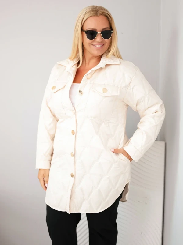 Kurtka damska Plus Size pikowana z kołnierzem i kieszeniami (r.44/46)  