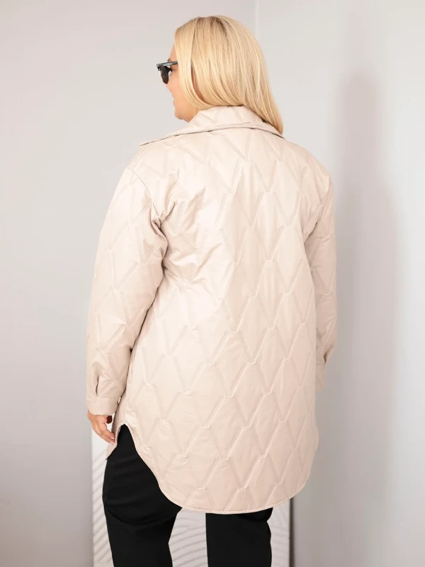 Kurtka damska Plus Size pikowana z kołnierzem i kieszeniami (r.44/46)   