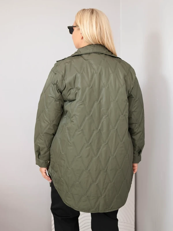Kurtka damska Plus Size pikowana z kołnierzem i kieszeniami (r.44/46)    