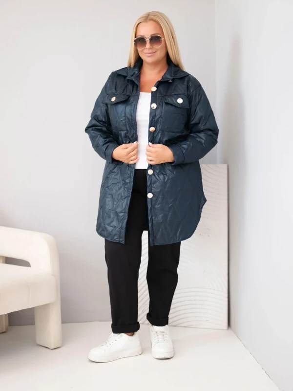 Kurtka damska Plus Size pikowana z kołnierzem i kieszeniami (r.44/46)      