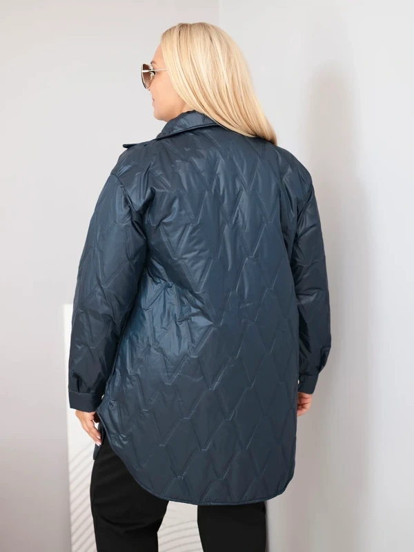 Kurtka damska Plus Size pikowana z kołnierzem i kieszeniami (r.44/46)      