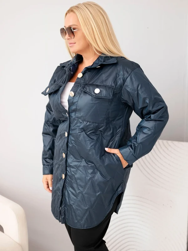 Kurtka damska Plus Size pikowana z kołnierzem i kieszeniami (r.44/46)      
