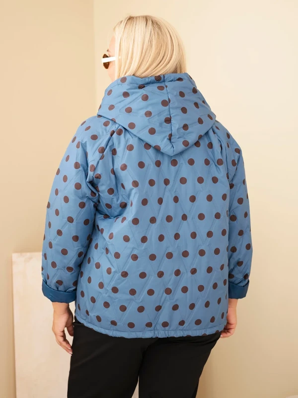 Kurtka damska Plus Size w grochy z kapturem (r.46/50)   