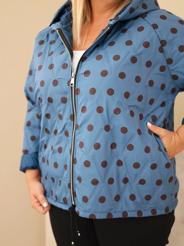 Kurtka damska Plus Size w grochy z kapturem (r.46/50)   