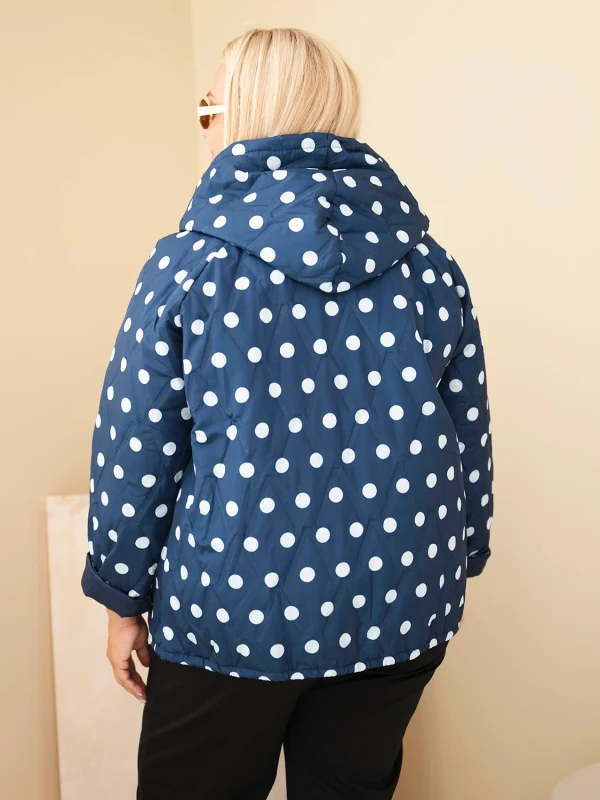 Kurtka damska Plus Size w grochy z kapturem (r.46/50) 