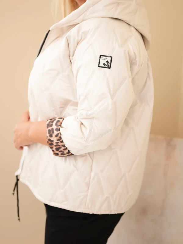 Kurtka damska Plus Size z kapturem i ozdobnym wykończeniem (r.46/50)   