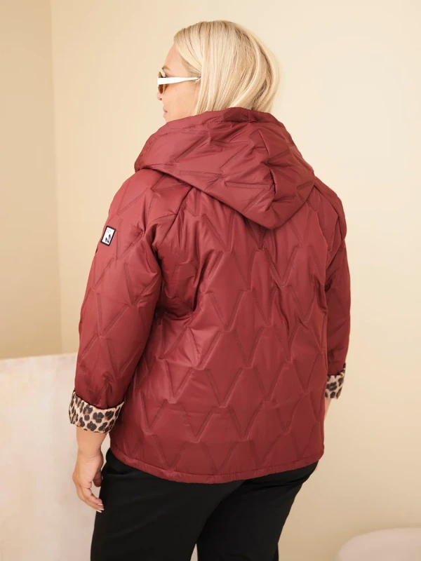 Kurtka damska Plus Size z kapturem i ozdobnym wykończeniem (r.46/50)    