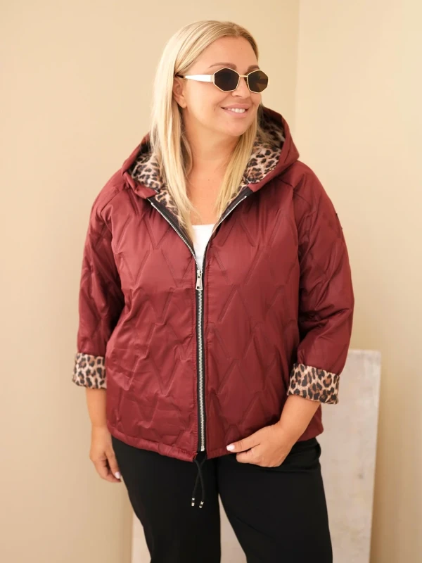 Kurtka damska Plus Size z kapturem i ozdobnym wykończeniem (r.46/50)    