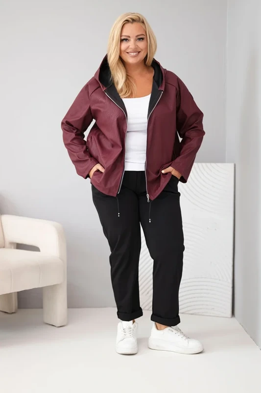 Kurtka Plus Size z Kapturem i Regulowanym Dołem (r.44/48) 