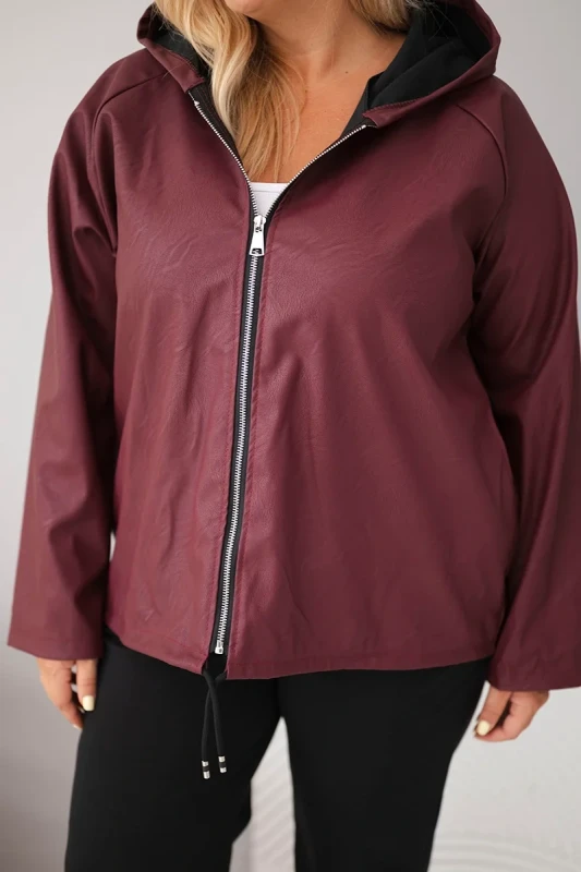 Kurtka Plus Size z Kapturem i Regulowanym Dołem (r.44/48) 