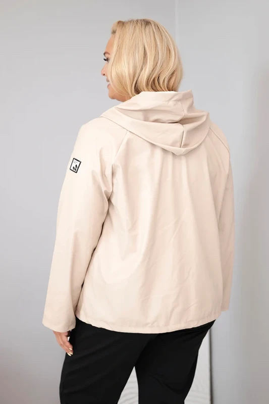 Kurtka Plus Size z Kapturem i Regulowanym Dołem (r.44/48)  