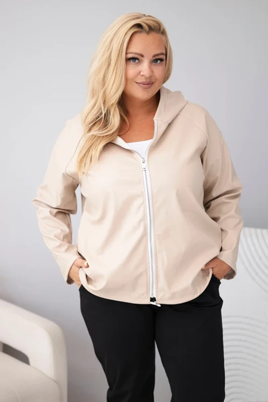 Kurtka Plus Size z Kapturem i Regulowanym Dołem (r.44/48)  