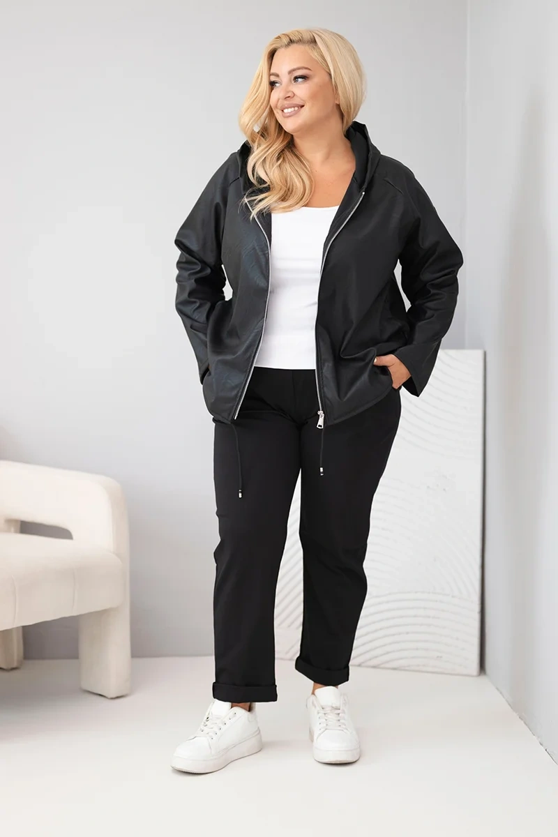 Kurtka Plus Size z Kapturem i Regulowanym Dołem (r.44/48)   