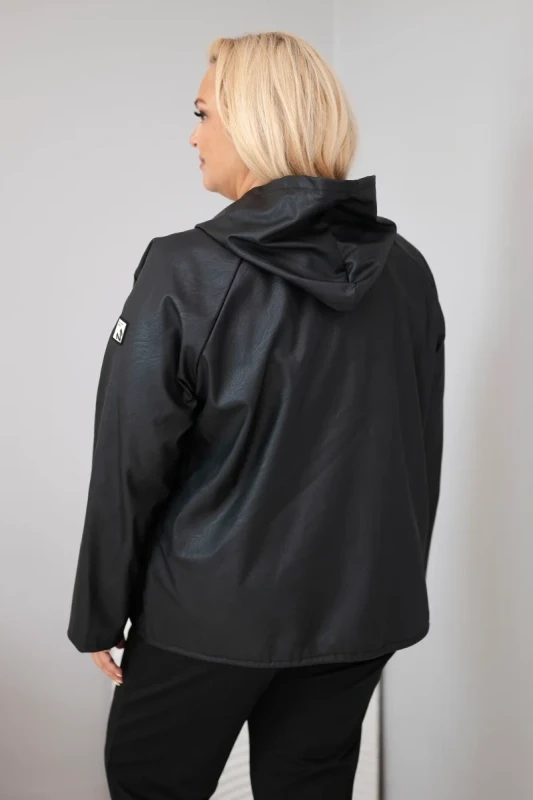 Kurtka Plus Size z Kapturem i Regulowanym Dołem (r.44/48)   