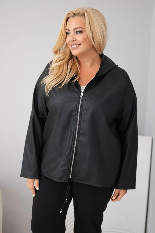 Kurtka Plus Size z Kapturem i Regulowanym Dołem (r.44/48)   