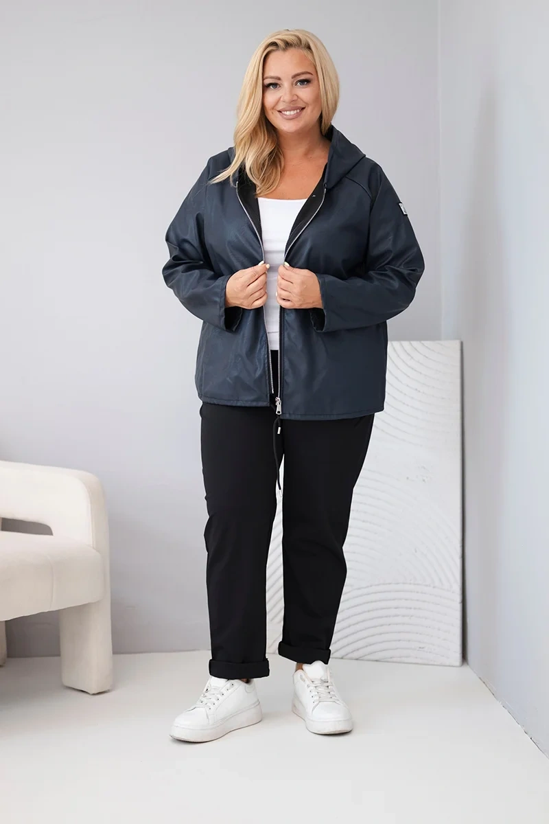 Kurtka Plus Size z Kapturem i Regulowanym Dołem (r.44/48)    