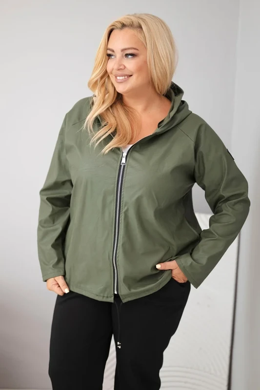 Kurtka Plus Size z Kapturem i Regulowanym Dołem (r.44/48)  