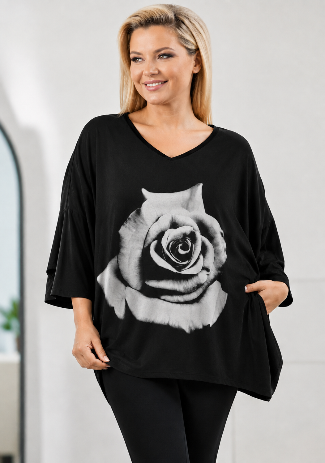 Tunika plus size WISKOZA Róża  ( r. 48-54)   