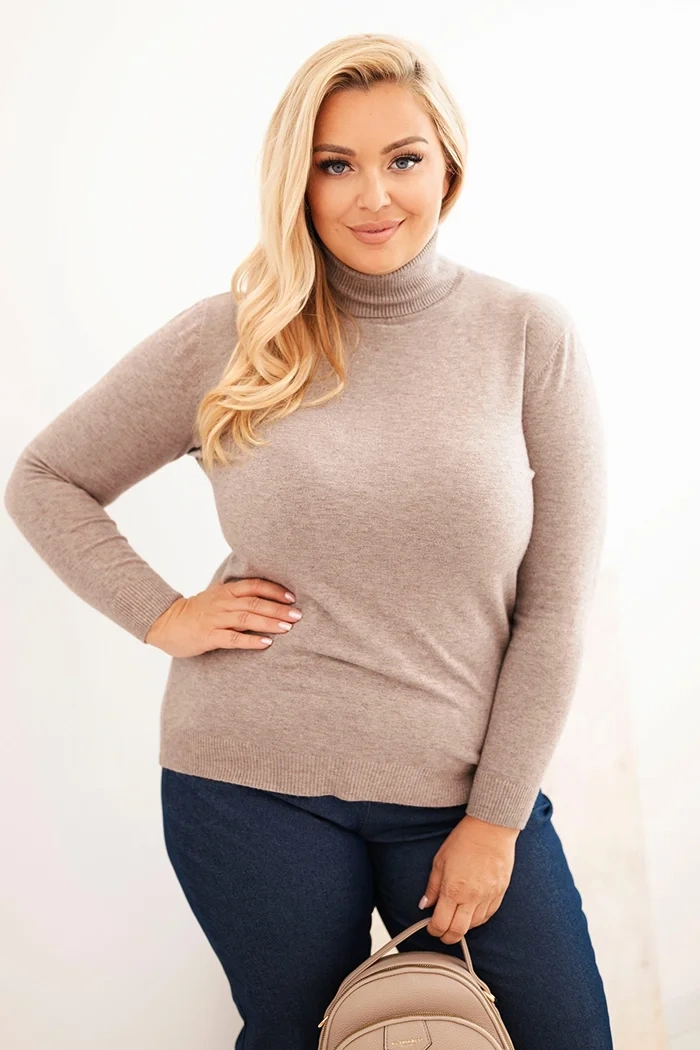 Sweter damski Plus Size „ELIZA” z półgolfem  (r.44-48) 