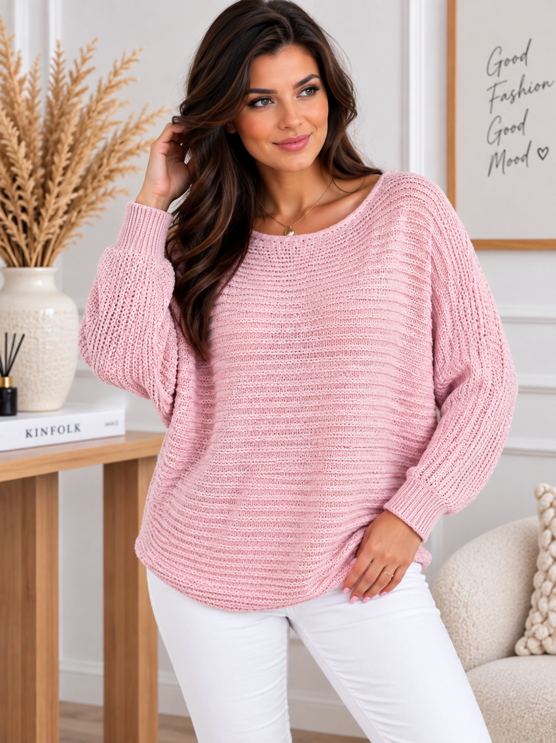 Sweter damski Basic luźny Plus Size 46–52   