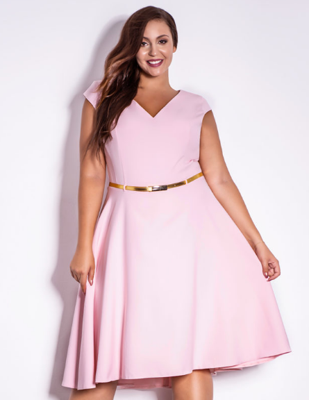 KAREN pudrowy róż Plus Size  r. 48
